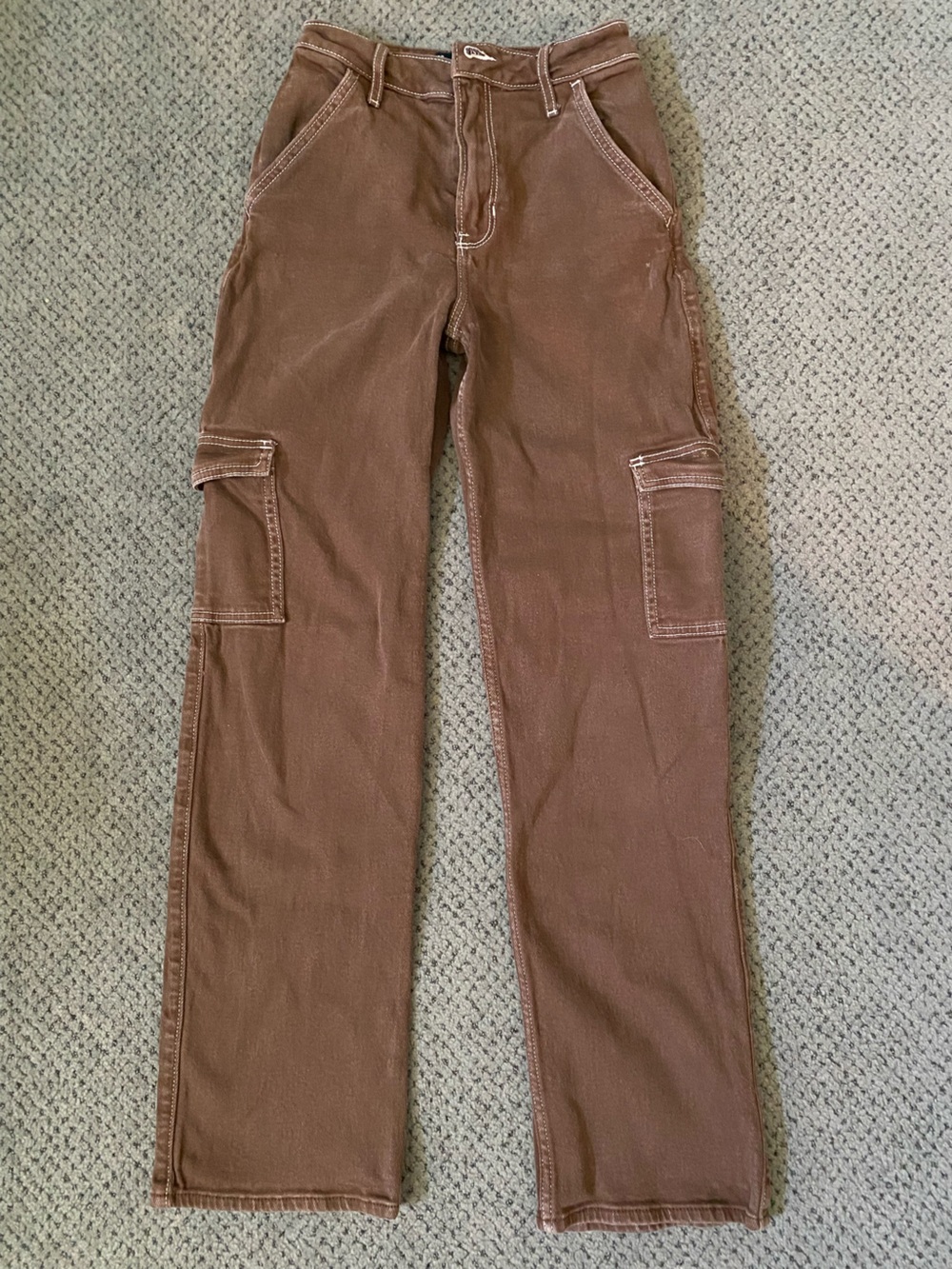 Women's Brown Cargo Jeans Pants